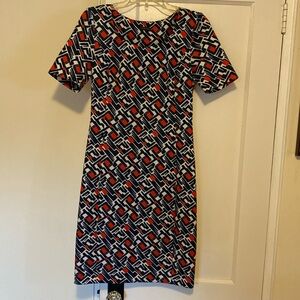 Peserico dress in a blue red and white pattern size IT 42 or 6 US